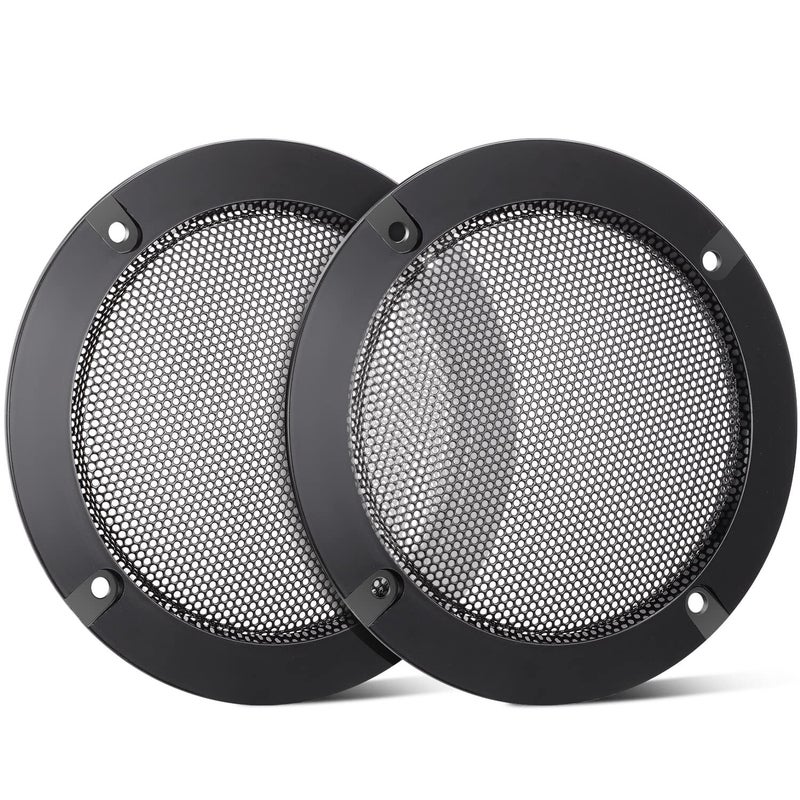 Facmogu 2PCS 5in Universal Speaker Grills, Black Round Speaker Grill Mesh Decorative for Speaker Mounting & Home Audio DIY, Speaker Grille Protector with 8PCS Screws - Image 3